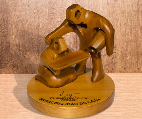 Escultura en madera lavadores de oro de Laja - Imagen 2